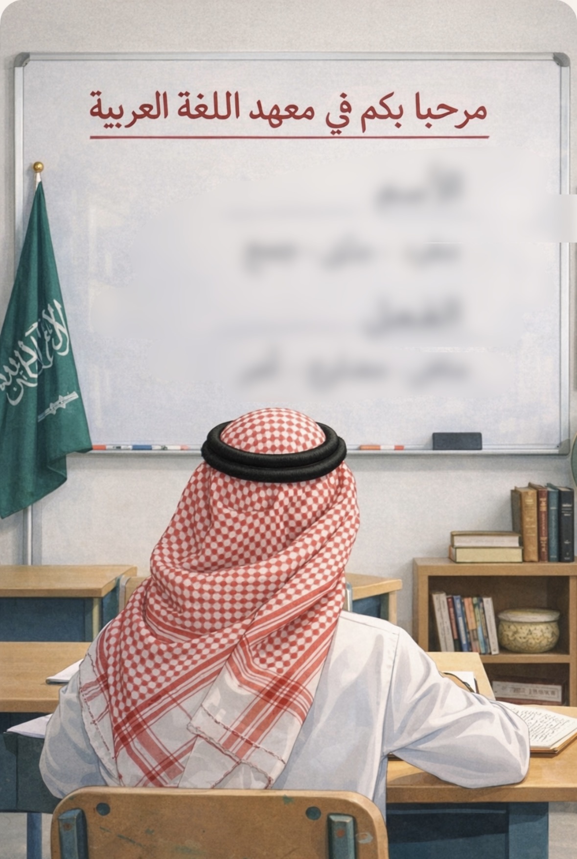 سُلَيْمَانُ يَدْرُسُ فِي مَعْهَدِ تَعْلِيمِ اللُّغَةِ العَرَبِيَّةِ